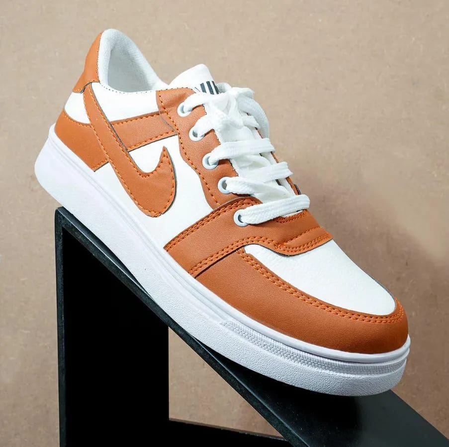 Brown And White Sneakers