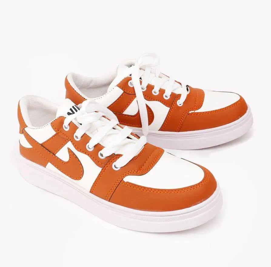 Brown And White Sneakers