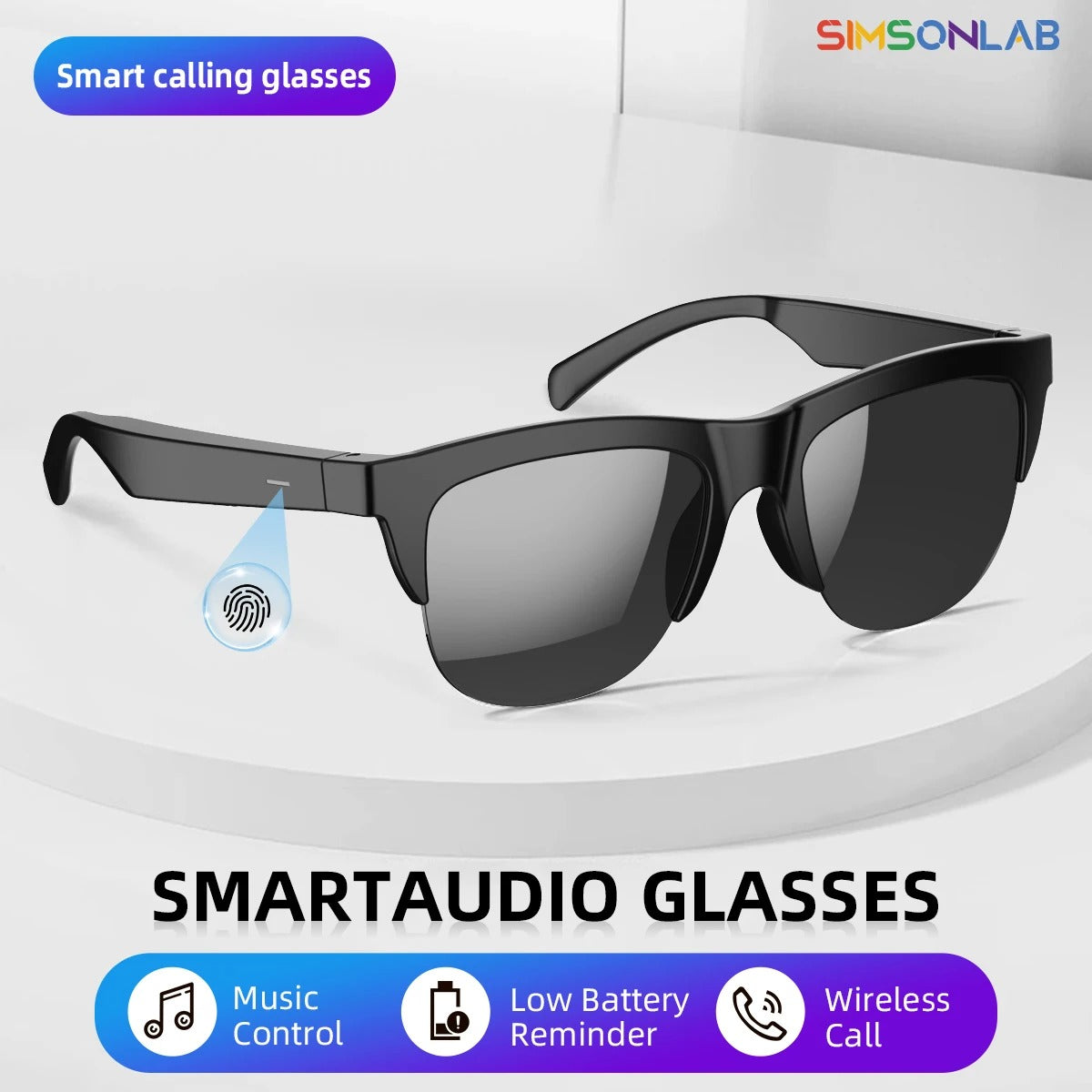 Smart Bluetooth V5.4 Sunglasses Glasses Call Outdoor Sports Headphones HIFI Black Technology Anti-touch UV For Men And Women